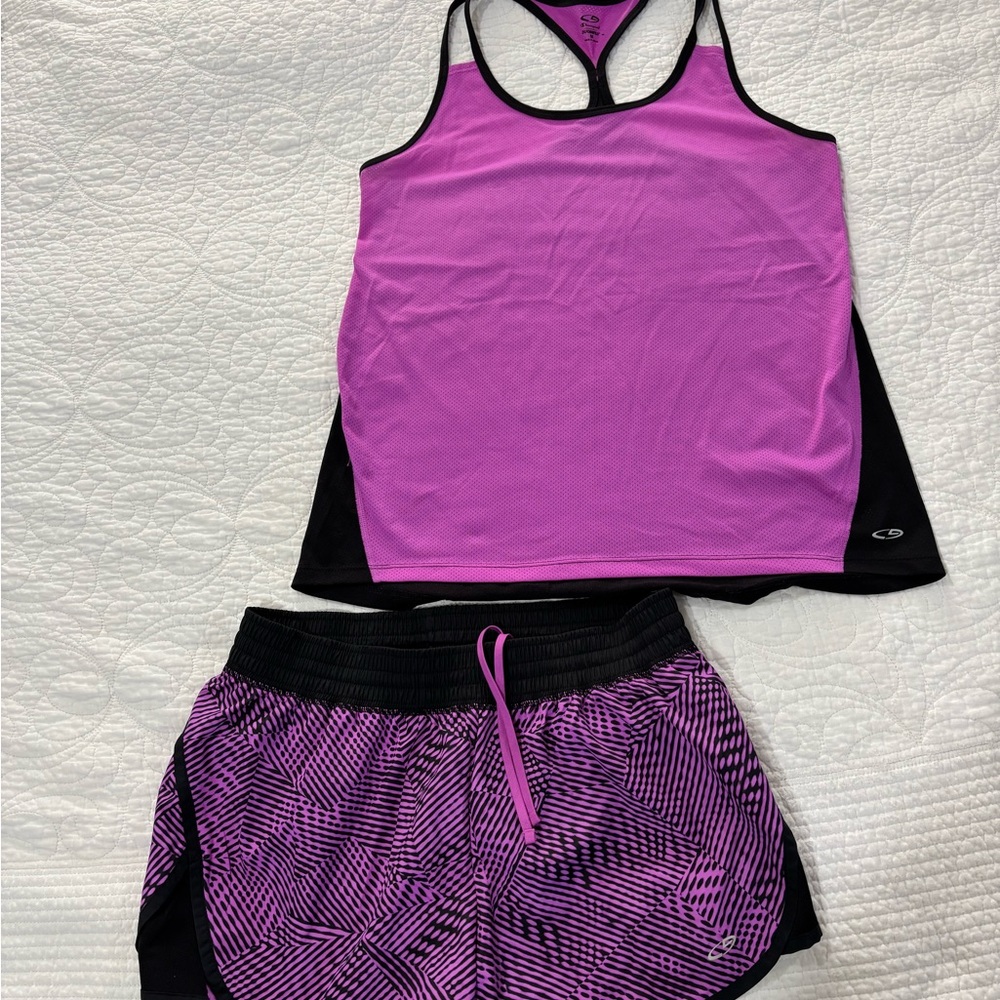 Champion Purply/Pinkish and Black Athletic Set